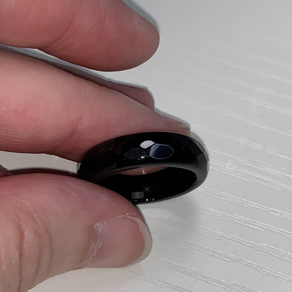 Faceted Onyx Solitaire Rings - Picture 13 of 16